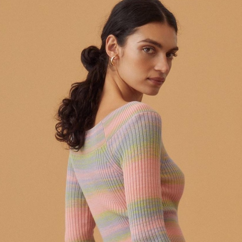 Daily Practice Pastel Stripes Sweater Dress - Picture 3 of 11